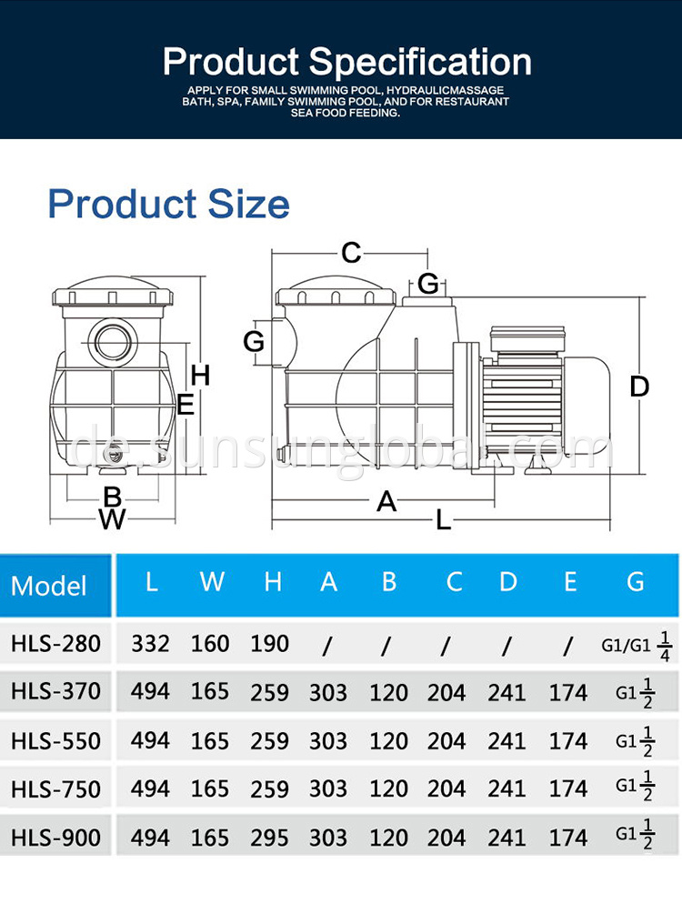 Hohe Performance effizient Poolwasserpumpe